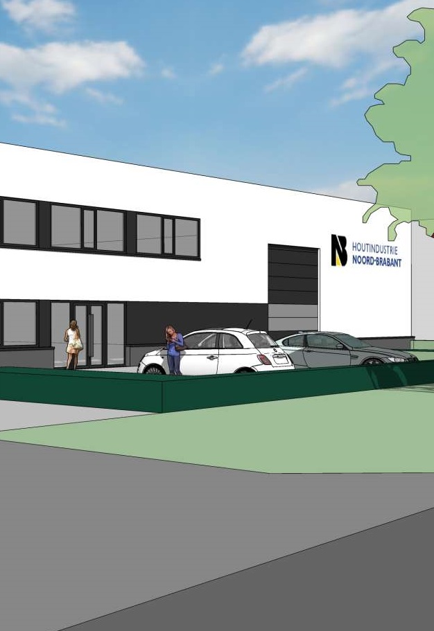 Nieuwbouw bedrijfspand - werkplaats - kantoor Houtindustrie Noord Brabant Oss